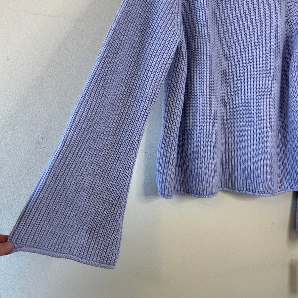 Morgan Taylor Women's Lavender Ribbed Knit Bell Sleeve Sweater Size L - Picture 4 of 6